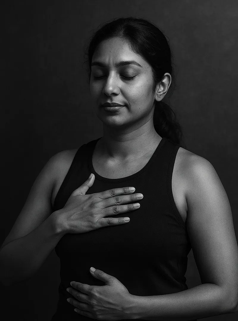 Instructor guiding mindful breathwork
